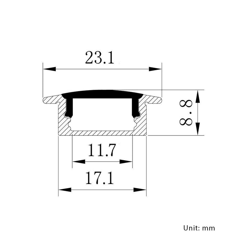 LED Slim Top Flange Aluminum Channel - Elumalight