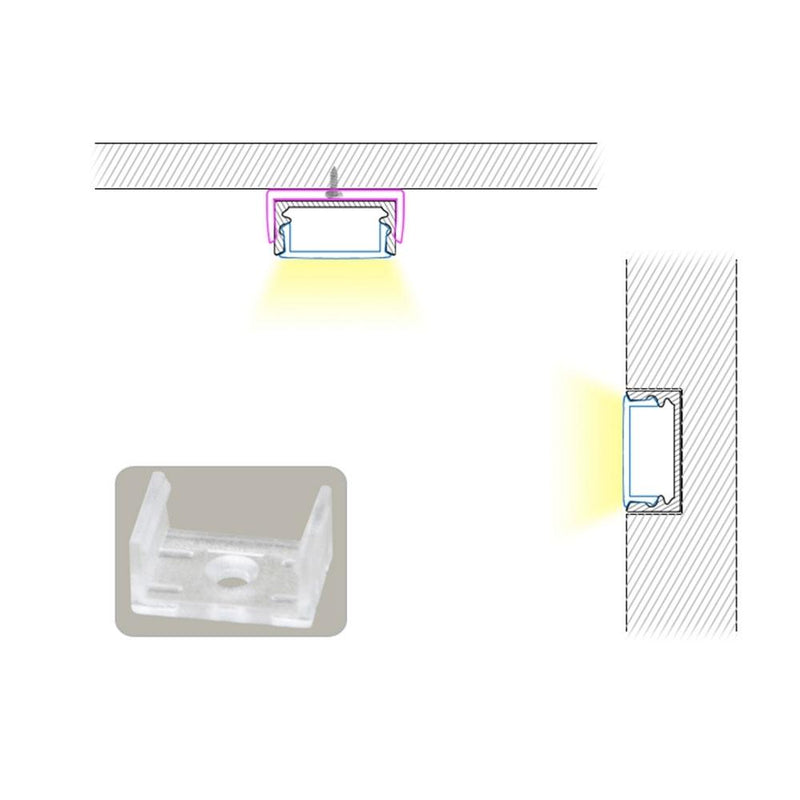 EL-CH-102/106/107 LED Slim Aluminum Channel Mounting Clips - Elumalight