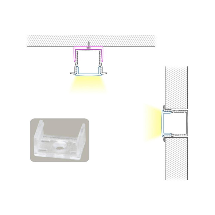 LED Slim Aluminum Channel Mounting Clips | Elumalight