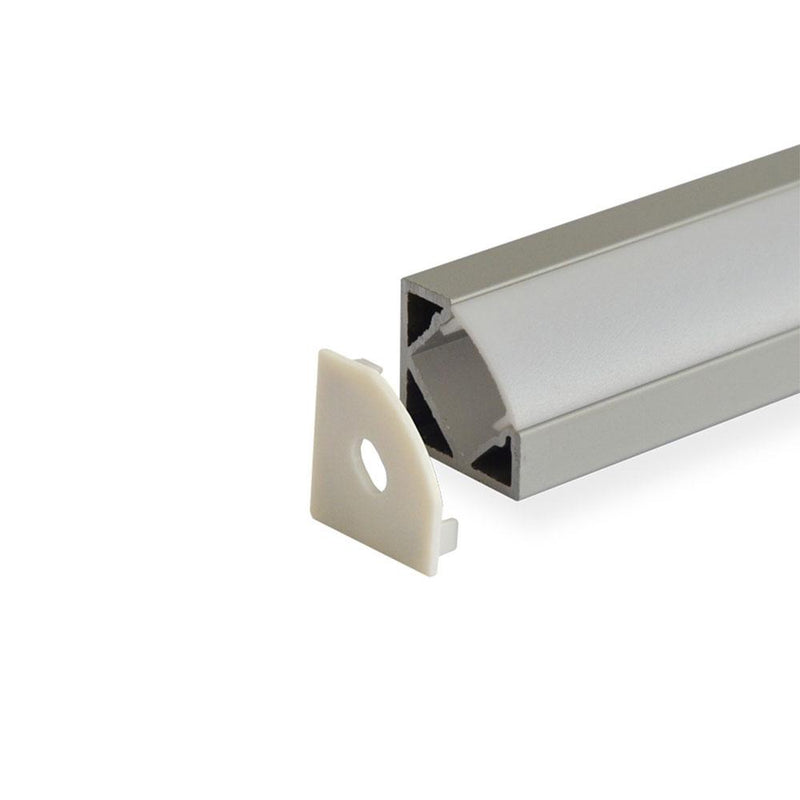 EL-CH-108 LED Angle 45 Aluminum Channel End Caps - Elumalight