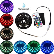 Battery Powered LED RGB Tape Light Kit 5V - 24V DC 3 ft Reel - Elumalight