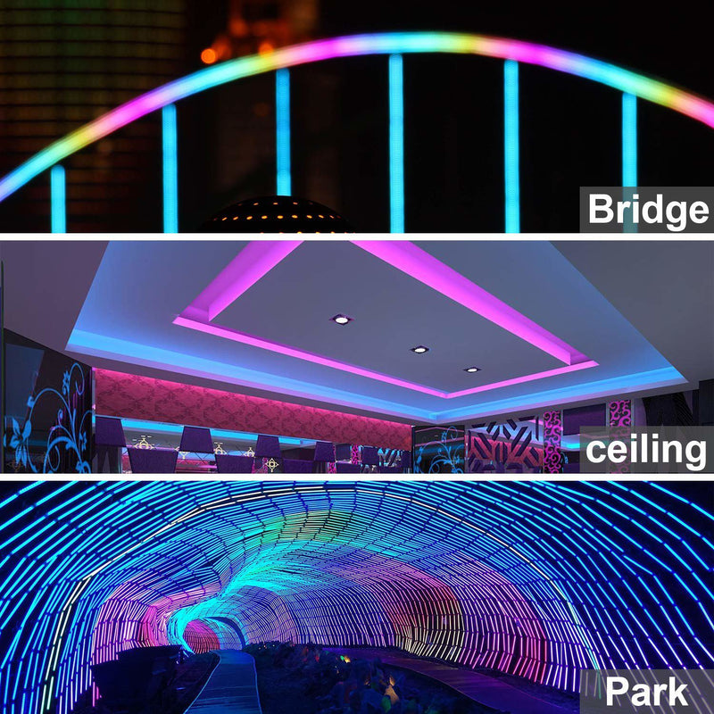 LED RGB Color Changing Flex Neon Light 120V AC 164 ft Kit - Elumalight
