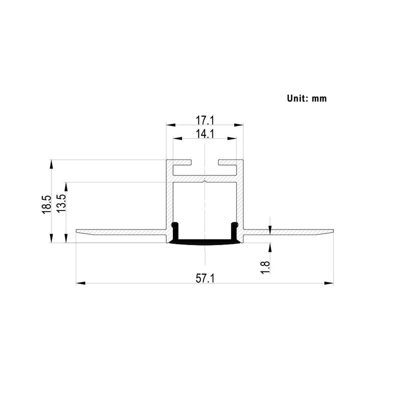 LED Mud-In Recessed Aluminum Channel