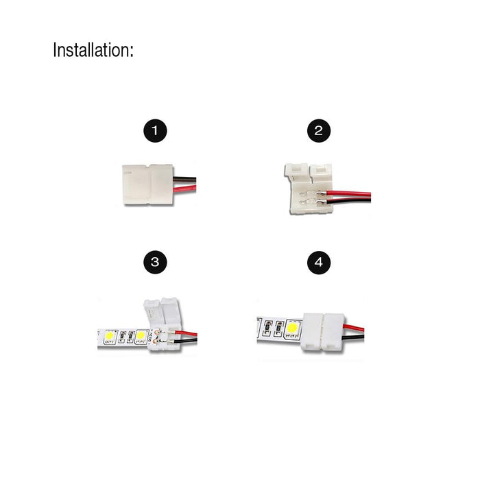 2-Pin Clip-On LED Tape Power Jumpers - 6 in - step-1-dezigns