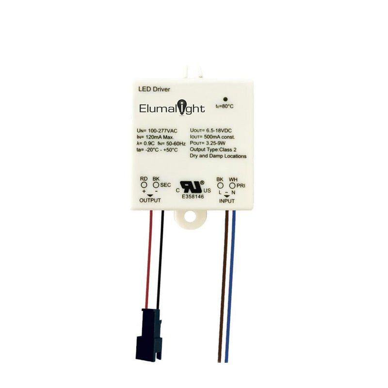 500mA 9 Watt LED Constant Current Driver - Elumalight