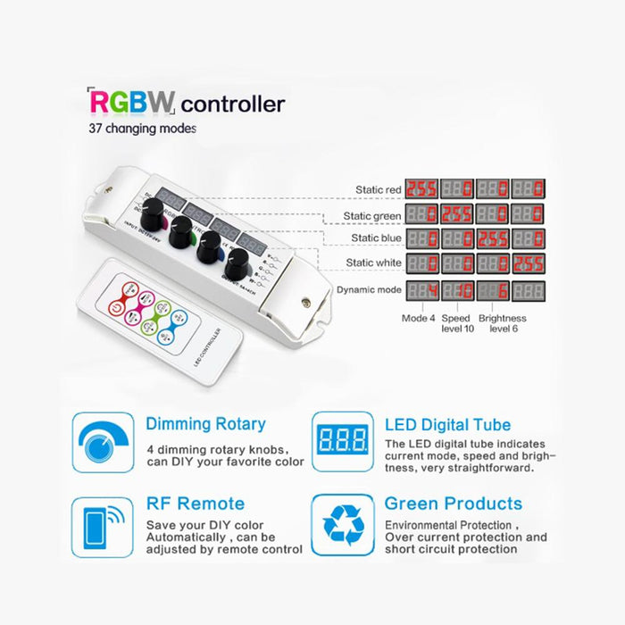 LED RGBW Rotary Knob Controller with Remote - Elumalight
